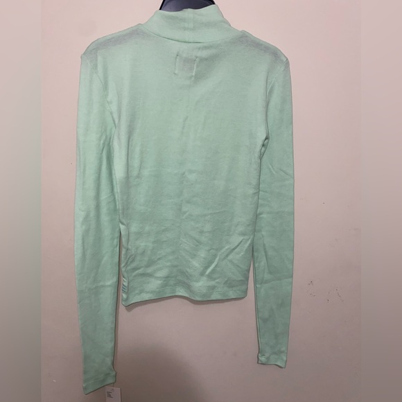 Mint green mock neck layer top long sleeve - Picture 4 of 4